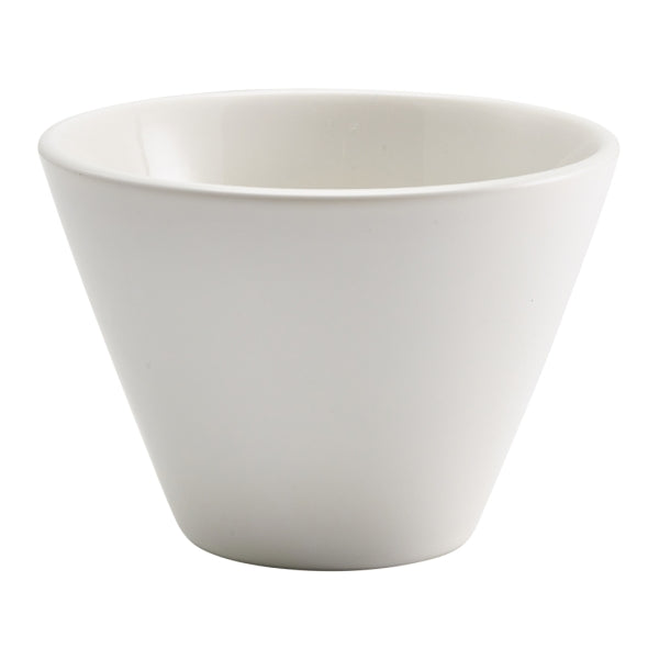 Royal Genware conical bowl 12cm matt white x 6