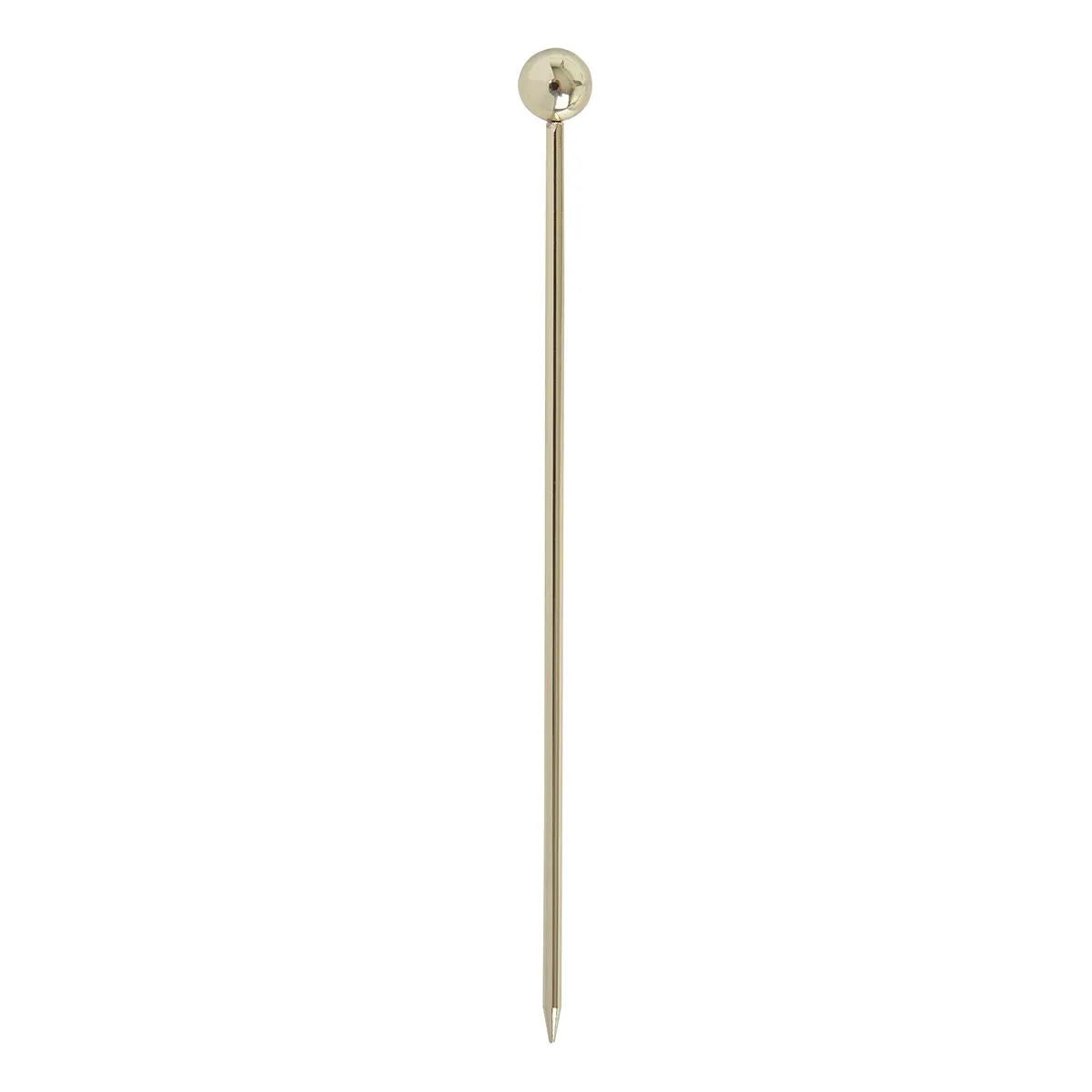 Beaumont Gold Plated Ball Cocktail Garnish Picks (Pack of 10)