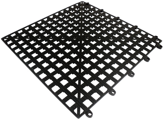 Black Plastic Interlocking Bar Shelf Tile 13"x13"