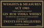 25ml weights and measures Law sign
