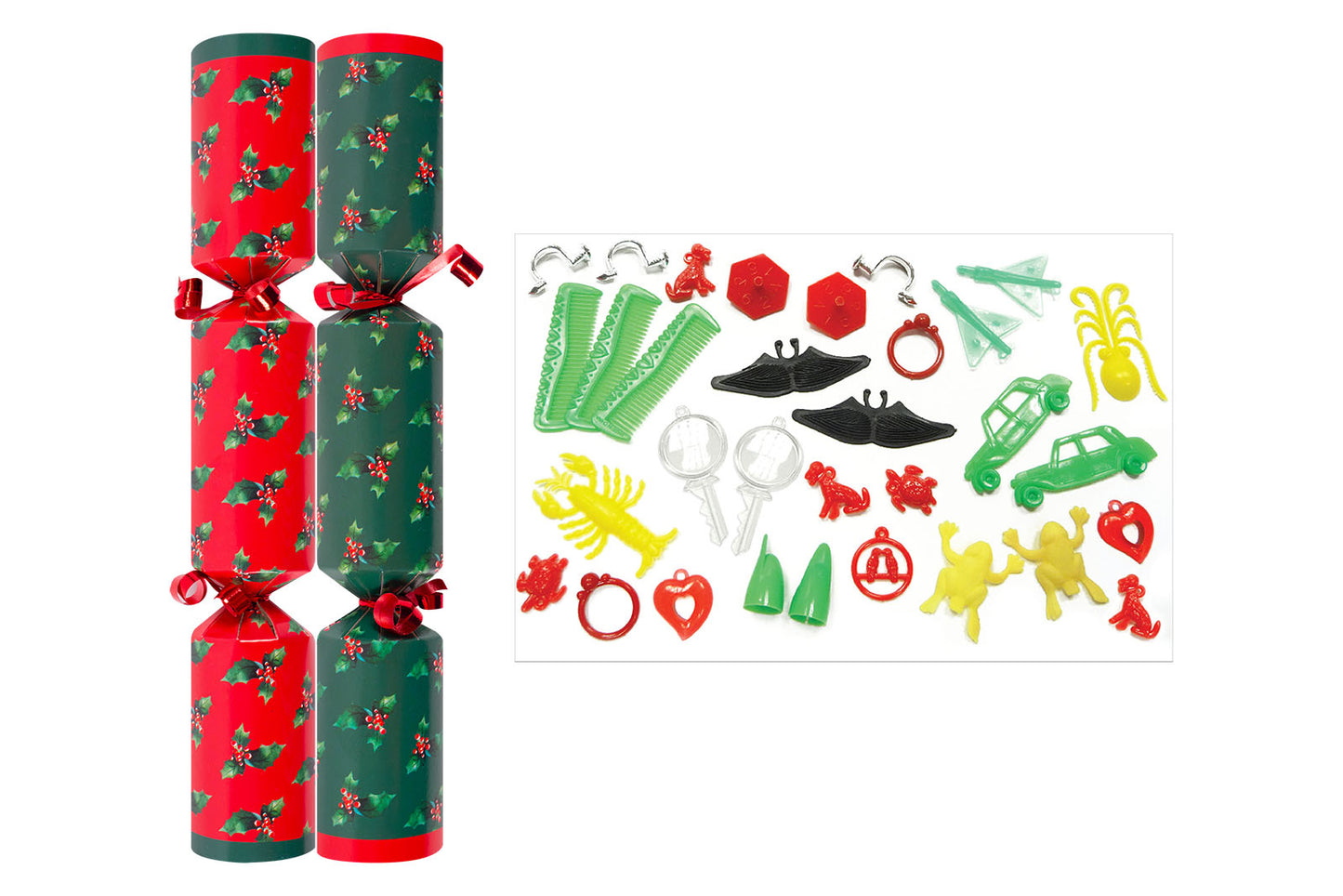 10" Red & Green Holly Catering Crackers Per 50