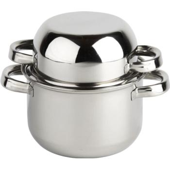 17x11.5cm Stainless Steel Mussel Pot + Lid