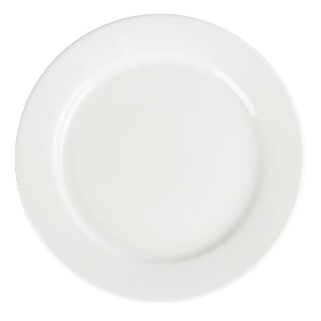 11" Olympia White Wide Rim Plate