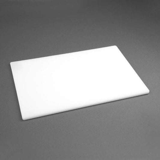 18"x12"Hygiplas Low Density White Chopping Board Bakery & Dairy