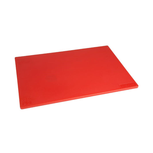 18"x12" Hygiplas Low Density Red Chopping Board Raw Meat