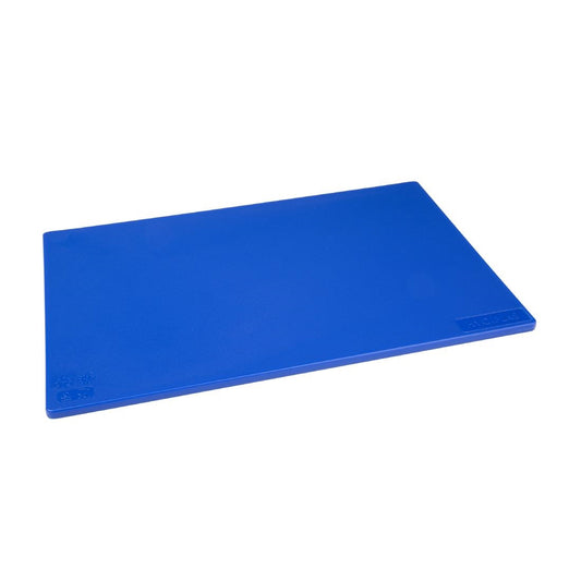 18"x12" Hygiplas Low Density Blue Chopping Board Raw Fish